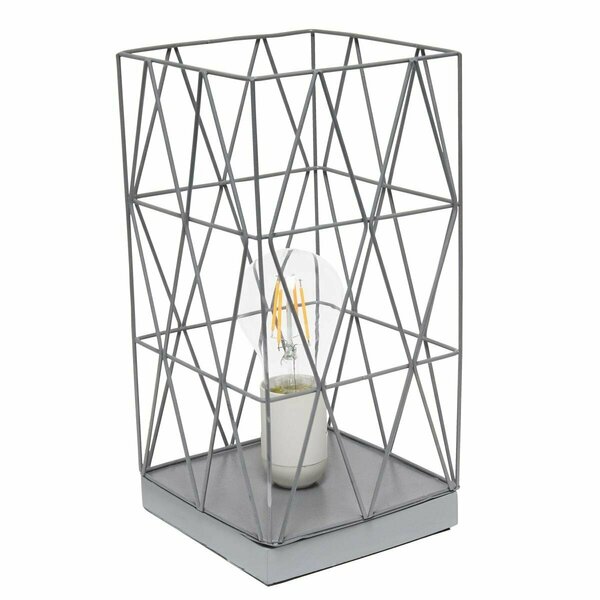 Lighting Business Gray Geometric Square Metal Table Lamp LI2751806